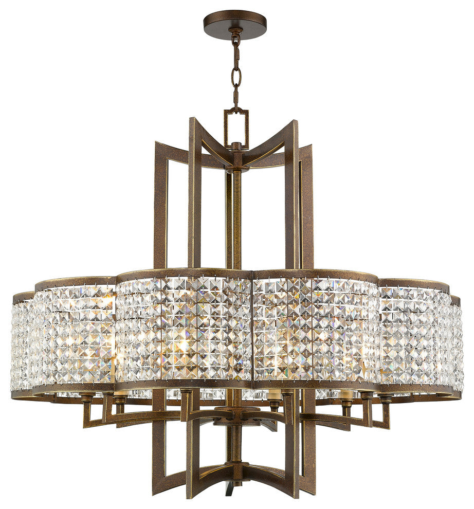 Grammercy Chandelier, Hand-Painted Palatial Bronze
