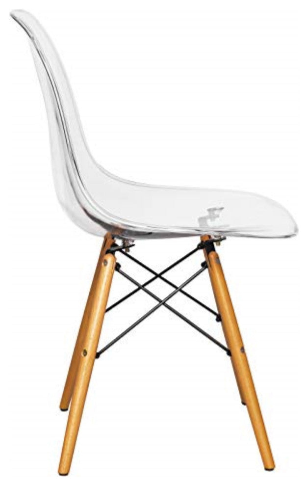 LeisureMod Dover Molded Side Chair, Set of 2