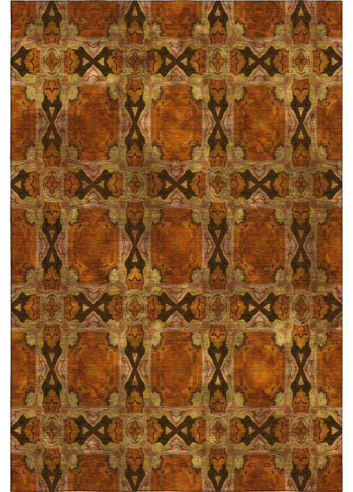 Premium Machine Washable Mayfield AMF564 Paprika 3' x 5' Rug