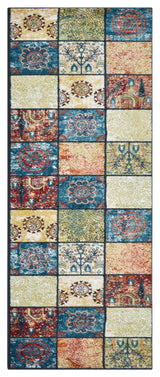 MACHINE MADE HEATSET POLYPROPYLENE AREA RUGS -Multicolor,Contemporary Design, [Runner] 3'2''x10'