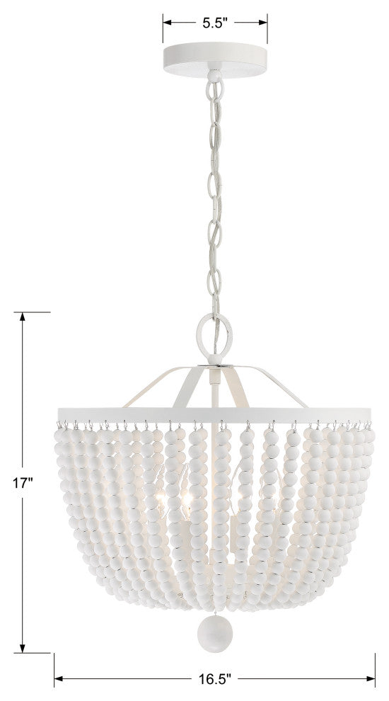 Rylee Four Light Chandelier in Matte White
