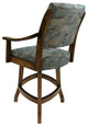 Swivel Counter Wood Bar Stool Casa on S-Base, Poet Sky and Light Oak, 26"