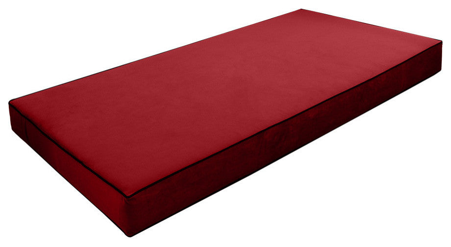 Contrast Pipe 6" Twin 75x39x6 Velvet Indoor Daybed Mattress |COVER ONLY|-AD369