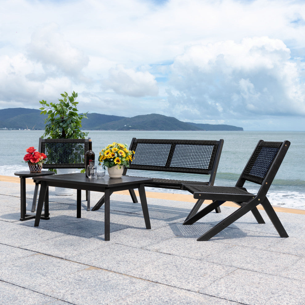 Safavieh Kobina 5 Piece Outdoor Living Set, Black