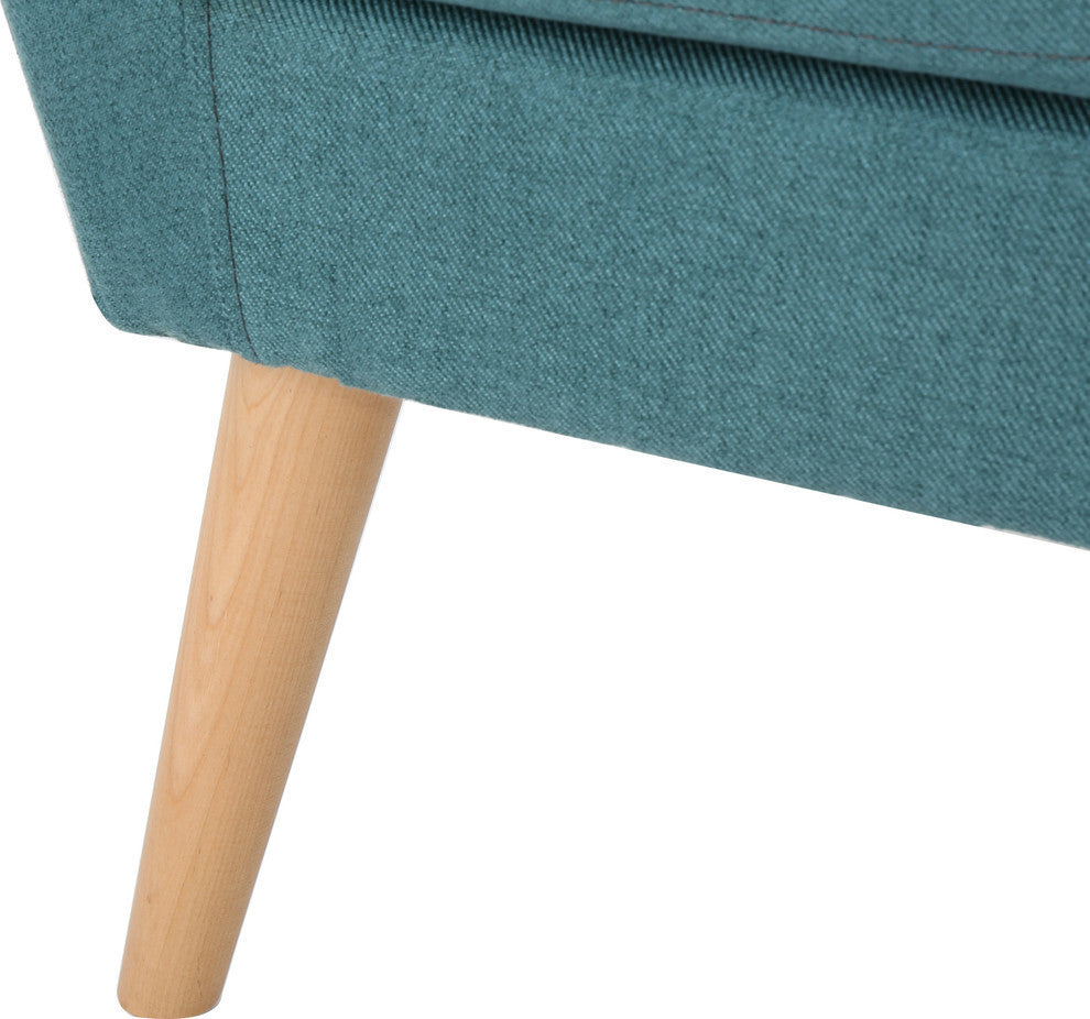 GDF Studio Madelyn Mid Century Modern Fabric Club Chair, Dark Teal