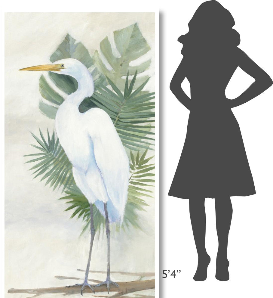 "Standing Egret II Crop" Digital Paper Print by Avery Tillmon, 38"x74"