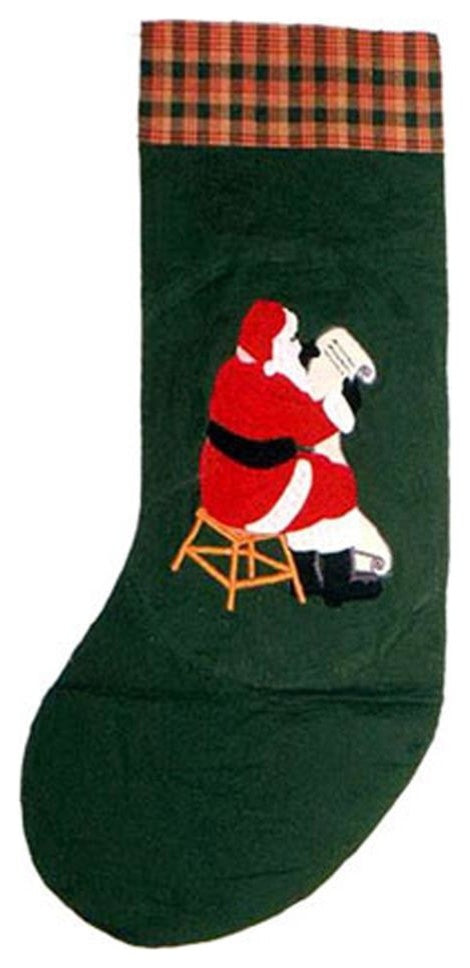 Santa By The Fireside Stocking 8"X21"