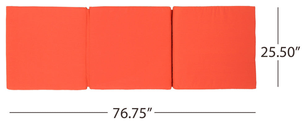 GDF Studio Laraine Outdoor Water Resistant Chaise Lounge Cushion, Orange, Single