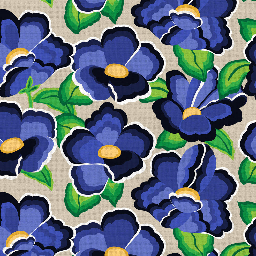 Browder Upholstered Headboard, Carla Floral Blue, King