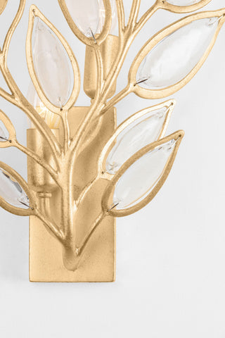 Fairlee 14.5" High Vintage Gold Leaf Wall Sconce