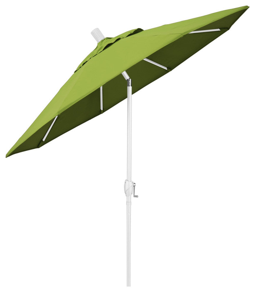 6ft. Matted White Aluminum Market Umbrella Push Button Tilt Macaw Sunbrella
