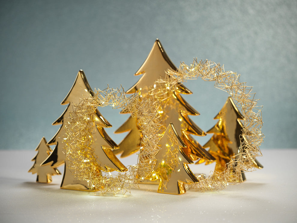 Teton 10.75-Inch Tall Gold Ceramic Tree