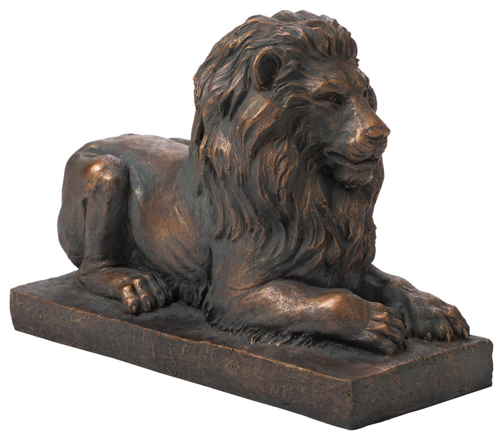 21.75"L MGO Lying Guardian Lion Statue
