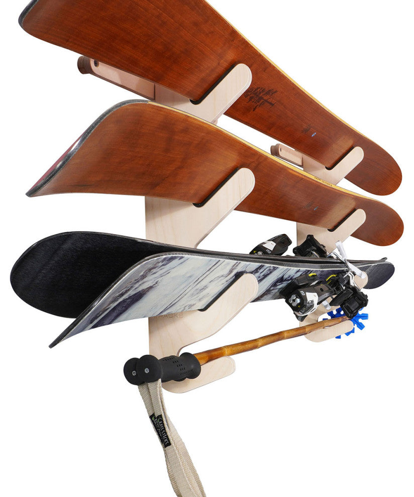 Ski Rack - The Hallsteiner Series Horizontal Ski Wall Mount, Birch, Trip