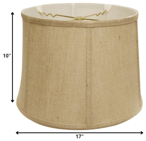 17" Golden Fiber Throwback Drum Burlap Lampshade
