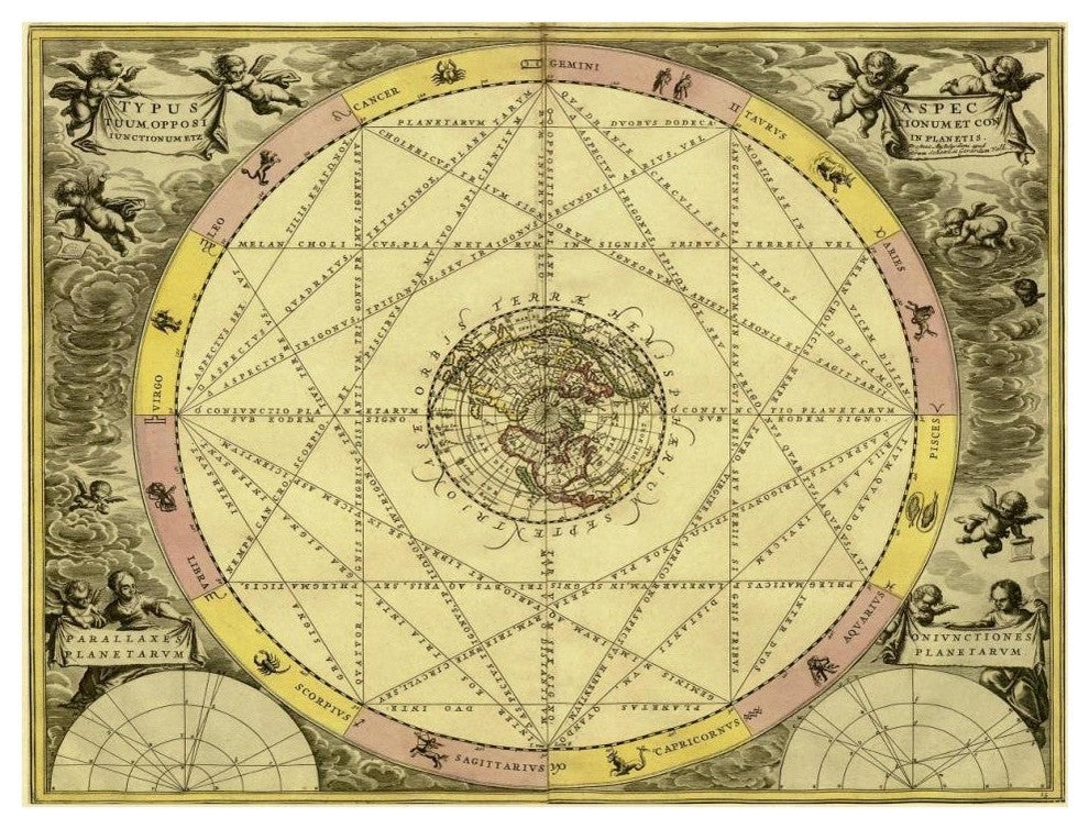 "Maps of the Heavens: Typhus Aspec" Paper Print by Andreas Cellarius, 42"x32"