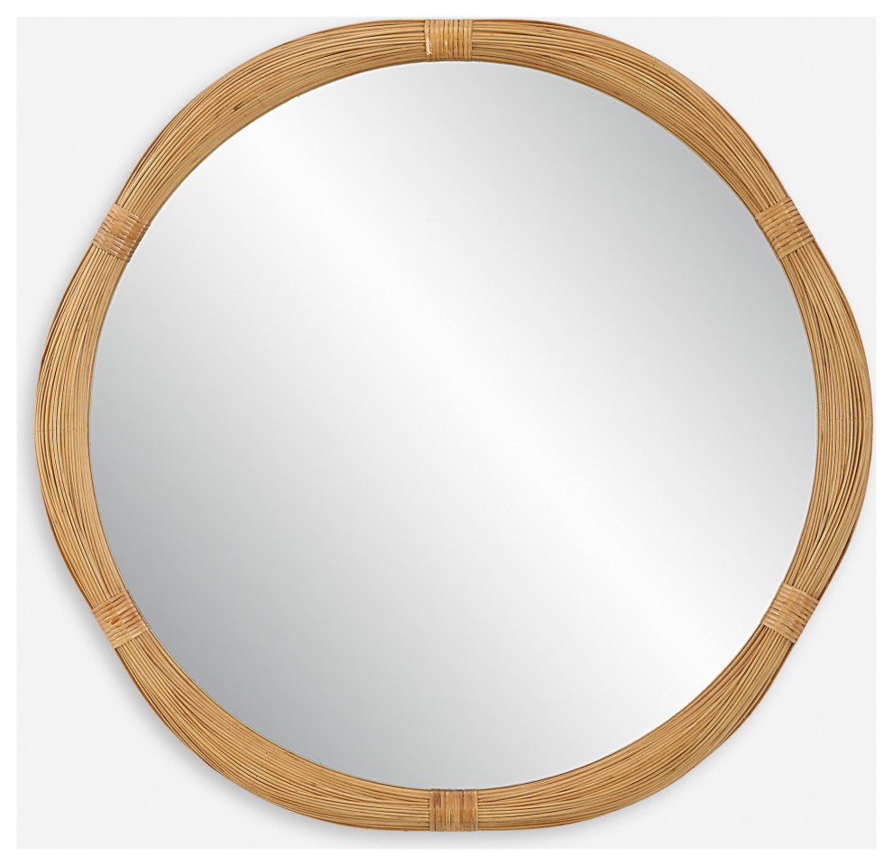 Uttermost 09960 Salina 39-3/4" Diameter Circular Framed Bathroom - Bamboo