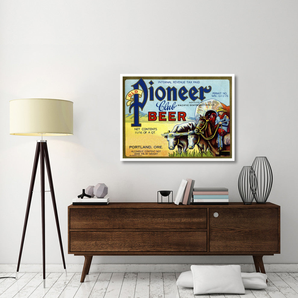 "Old Pioneer Club Beer" Digital Paper Print by Vintage Booze Labels, 46"x35"