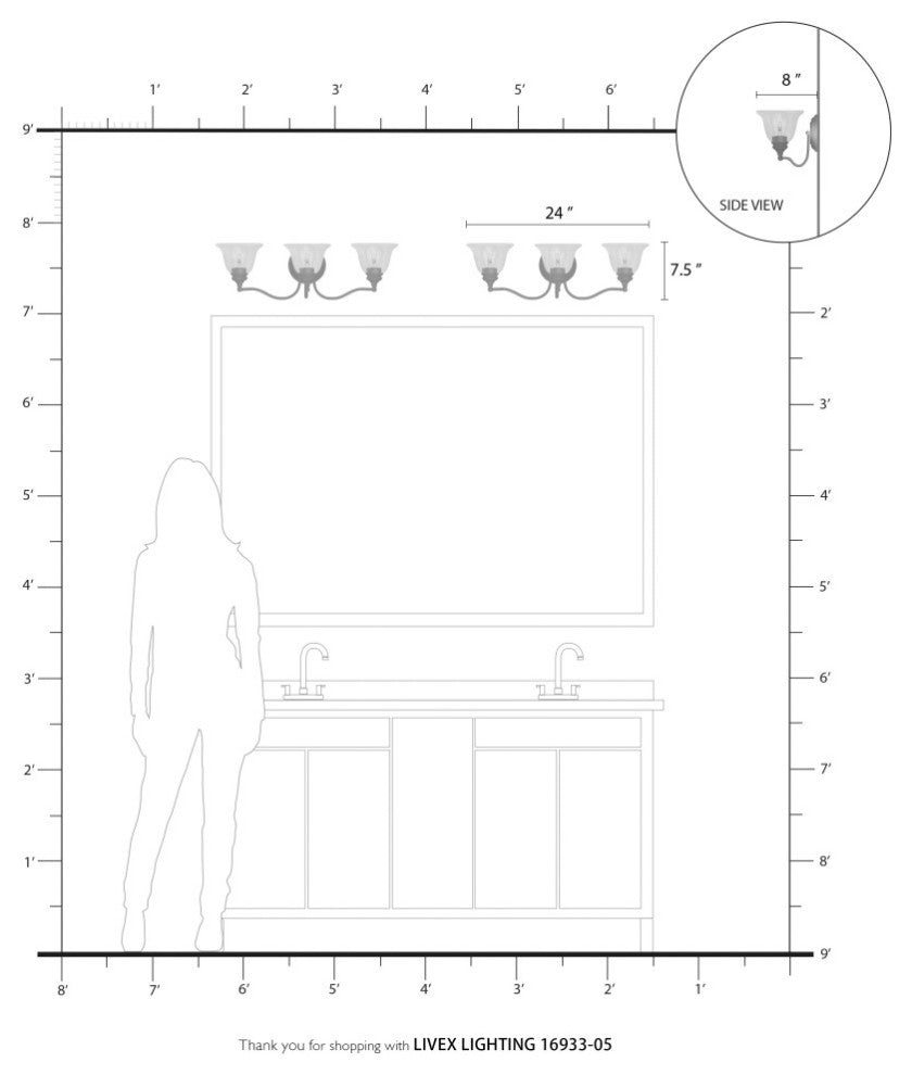 Moreland 3 Light Polished Chrome Vanity Sconce With Clear Glass