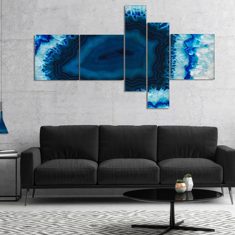 Brazilian Thunder Egg, Abstract Canvas Wall Art Print, 60"x32", 5 panels