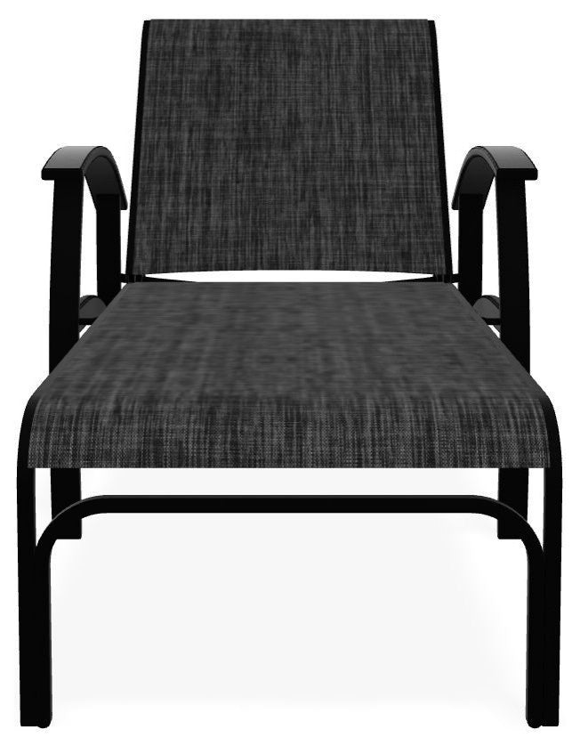 Belle Isle Sling 4-Position Outdoor Chaise Lounge, Augustine Shadow/Black