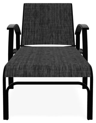 Belle Isle Sling 4-Position Outdoor Chaise Lounge, Augustine Shadow/Black
