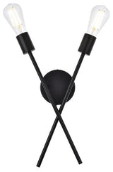 Alfie 2-Light Wall Sconce, Black