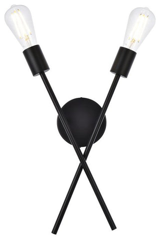 Alfie 2-Light Wall Sconce, Black