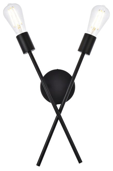 Alfie 2-Light Wall Sconce, Black