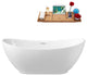 62'' Streamline N590 Freestanding Tub, Tray, Internal Drain, Pop-Up: White