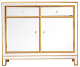 Elegant Reflexion Nightstand With 2 Drawers 2 Doors MF72002G - Antique Gold