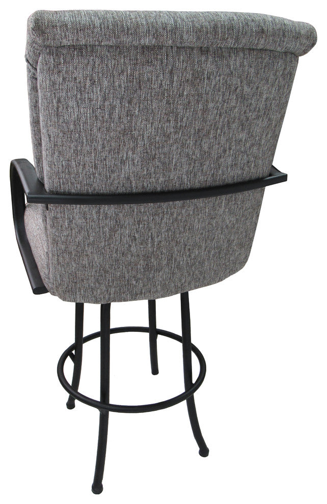 Swivel Counter Bar Stool Metal Frame 26", Mojave Grey, Black Frame