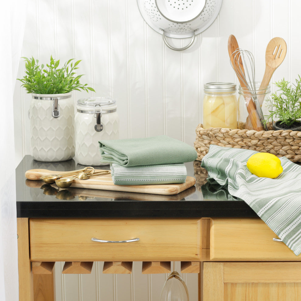 Artichoke Green Urban Stripe Dishtowel (Set of 3)