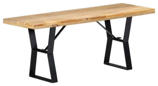 vidaXL Bench Dining Bench Wooden Bench Hallway Entryway Seat Solid Mango Wood