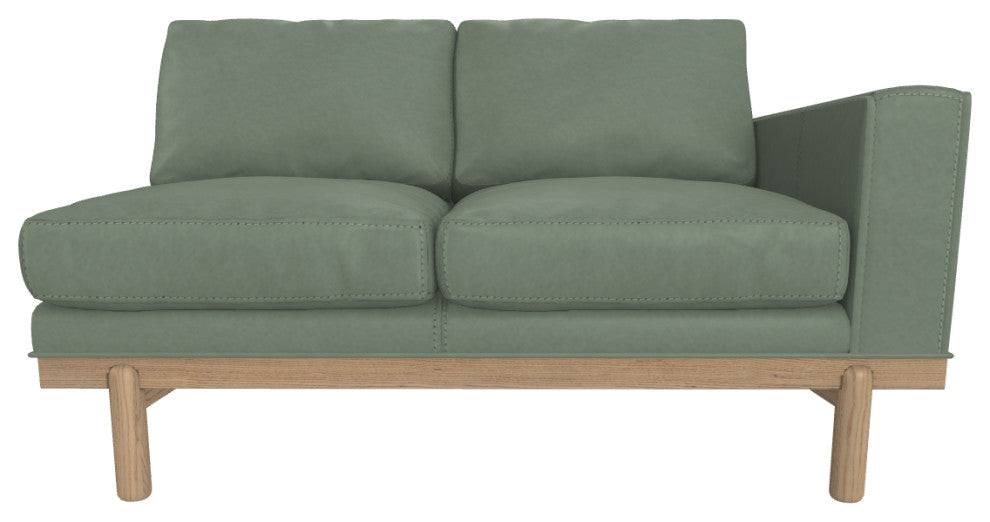Cantor Right Arm Leather Sofa, Finish: Dove, Leather: Juniper