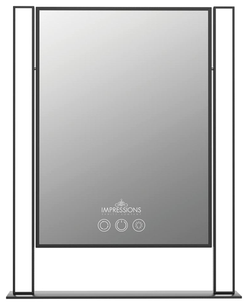 Nouveau XL Tri Tone Led Makeup Mirror and and Iron Frame, Black