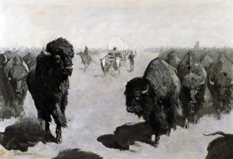 Frederic Remington Lane through the Buffalo Herd Wall Decal