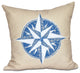 Compass, Geometric Print Outdoor Pillow, Taupe And Beige, 18"x18"