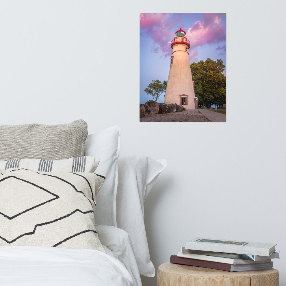 Marblehead Lighthouse at Sunset Coastal Landscape Unframed Wall Art Prints, 16" X 20"