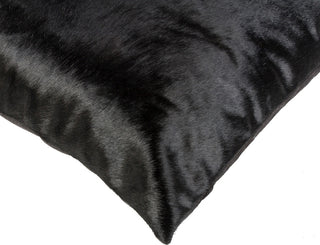 Natural Torino Cowhide Pillow 18"x18", Black