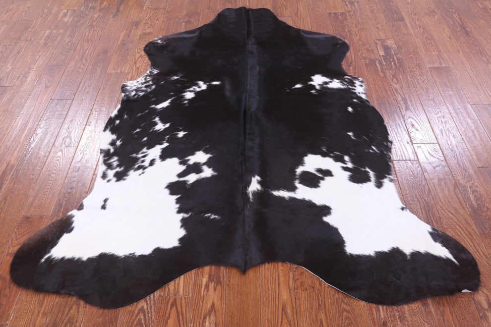 Black and White Natural Cowhide Rug 6' 9" X 5' 11" C2201