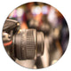 Camera In City Electronics Shop, Large Disc Metal Wall Art, 11"