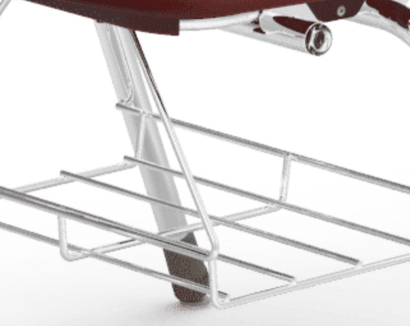 Modern Desk With Integrated Chair, Spacious Top & Ventilated Plastic Seat, Red