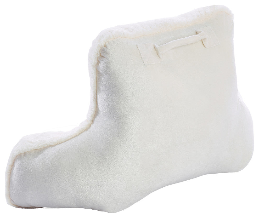 Solid Faux Fur Bedrest, Egret
