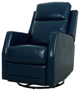 Upholstered Swivel Recliner With Tufted Back, Navy