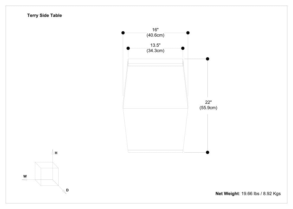 Terry Solid Mango Wood Side Table, Natural, Ash Grey