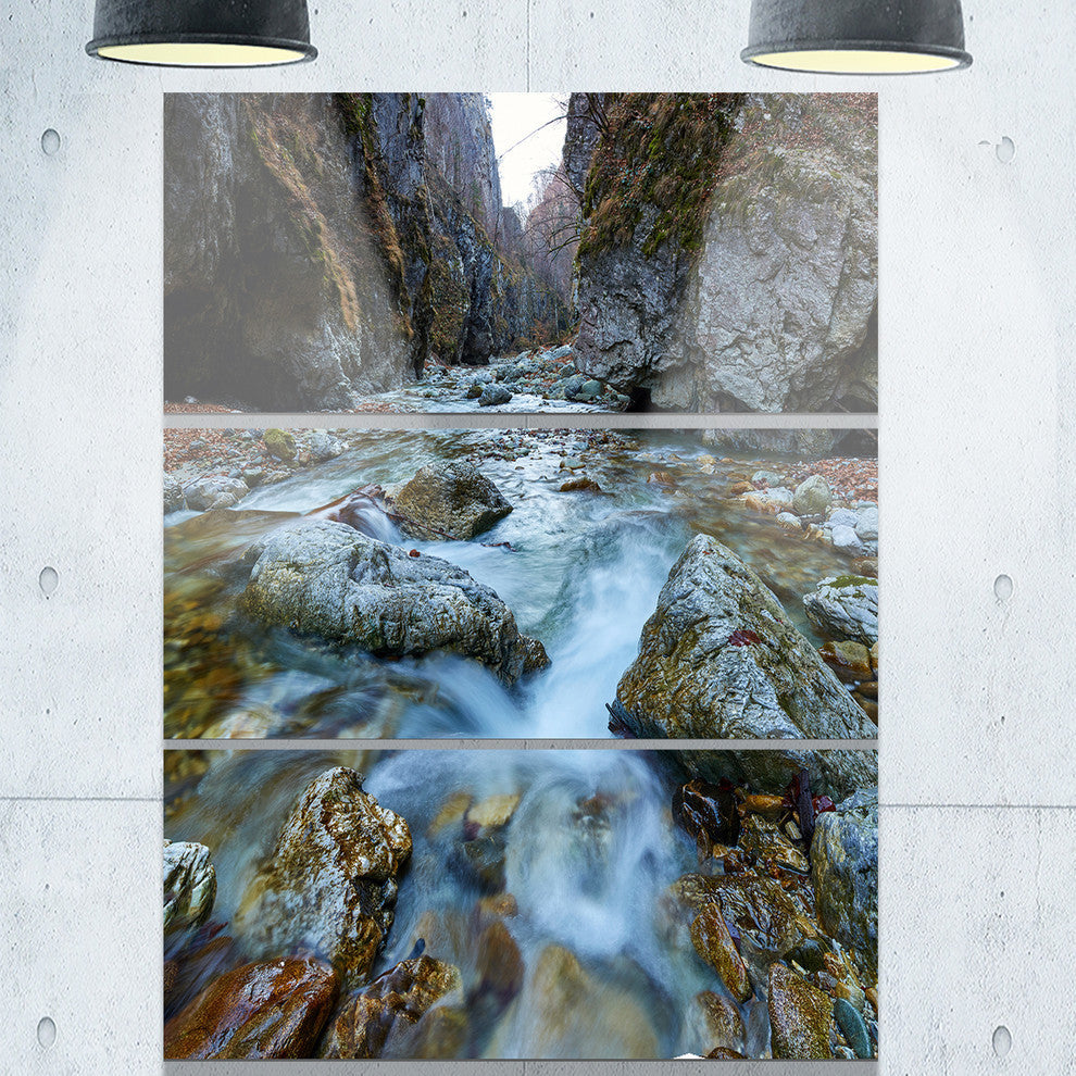 "Blue Water in River" Photography Metal Wall Art, 3 Panels, 28"x36"
