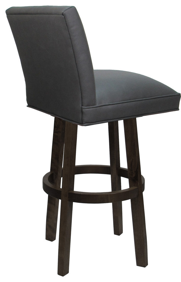 Swivel Wood Counter, Bar or Extra Tall Stool - Sommerville on Vivian Base, Gray Vinyl - Dark Walnut, 26"
