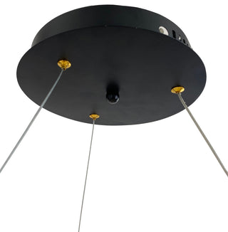 Yatziri 45-Watt Integrated LED Black Circular Pendant, 32"