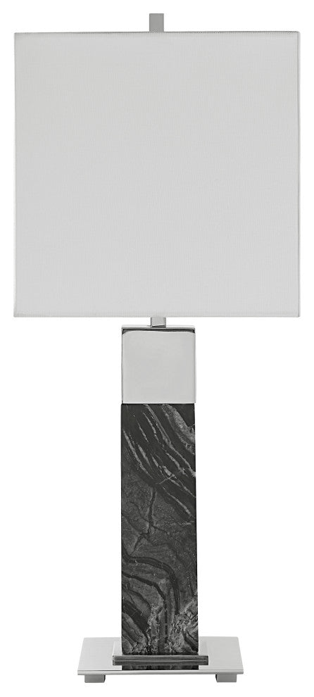 Uttermost Pilaster 1 Light 27" Tall Black Marble Table Lamp